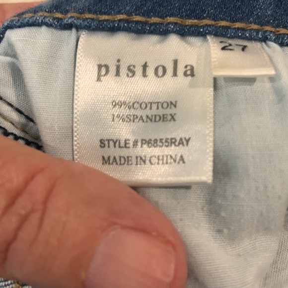 Pistola Medium Wash Distressed Ankle Zip Jeans Size 27 - Picture 9 of 13